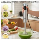 Handheld Immersion Blender Bundle, 1000W Powerful 11-in-1 Set for Smoothies,Orange Juicer,Minced meat,Milk frother,Egg Beater, Dough Hook, Vegetable Chopper, Potato Masher Retail- $95
