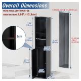 ybaymy Recessed Toilet Paper Holder, in Wall Tissue Toilet Roll Holder, 304 Stainless Steel Bathroom Toilet Paper Holder with Storage Cabinet for Toilet Brush Holder (Matte Black, 32