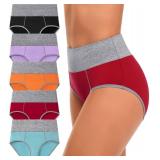 CULAYII High Waisted Underwear for Women Cotton Briefs Full Coverage Soft Breathable Ladies Panties Large