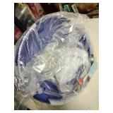 Pool Vacuum for Above Ground Pool, 15\" Pool Leaf Vacuum for Inground Swimming Pools Pool Leaf Sucker with Brush Include Reusable 16â X 23â Leaf Mesh Bag Blue