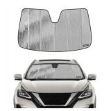 Pigenius Windshield Sunshade for Nissan Murano 2019-2024, Reversible Silver/Black