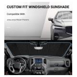 Pigenius Windshield Sunshade for Nissan Murano 2019-2024, Reversible Silver/Black