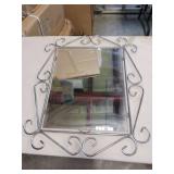 Silver Wire Frame Beveled Mirror