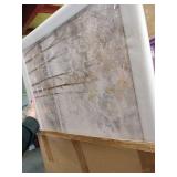 Tree Canvas Wall Art Gray Plant Wall Decor Abstract Artwork Framed Pictures Grey Misty Forest for Living Room Bedroom Office Home Decor 24\"x48\" with Framed