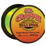 Mr Crappie Mega Spool  Monofilament Line  4 lb  2000 Yards