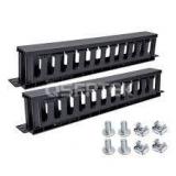 1U 1PACK Cable Management Panel with Cover, 19-Inch Rack Mount Duct Wire Organizer for Server Network Cabinet â Durable Plastic Finger Duct, Easy to Install for Neat Cable Arrangement by Sndlink