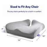 C CUSHION LAB Patented Pressure Relief Seat Cushion for Long Sitting Hours on Office/Home Chair, Car, Wheelchair - Extra-Dense Memory Foam for Hip, Tailbone, Coccyx, Sciatica - Light Grey - Retail: $6