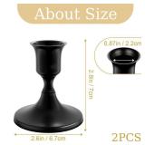 Black Taper Candle Holders Set of 2, Vintage Metal Candlestick Holders for Dinner Room Table Centerpiece or Mantel Wedding Party Decor - Retail: $8