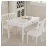Clear Plastic 100% Waterproof Tablecloth - 60 x 84 Inch - Vinyl PVC Rectangle Table Cloth Protector Oil Spill Proof Wipe Clean Table Cover for Dining Tables, Parties & Camping, Crystal Clear - Retail: