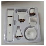 4-in-1 Electric Bikini Trimmer for Women - Painless Electric Razors for Facial/Body/Armpit/Pubic Hair, IPX7 Waterproof Replaceable Shaver Head & Nose Hair Trimmer for Travel, Gifts for Girlfriend Wife