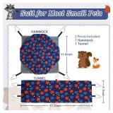 petonfun Ferret Rat Hammock Set Guinea Pig Hideout Bed, Soft Hamster Toys Hanging Tunnels and Tubes, Plush Small Animal Pet Chinchilla for Cage Accessories Hide, Play and Sleep,2 Pack, Blue Star - Ret