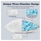 Shredded Memory Foam Pillow Inserts, Set of 2 12x20 Premium Filling Decorative Throw Pillows, Soft Support Stuffer for Sofa Bed Living Room - Retail: $24