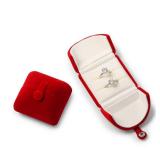 Elegant Red Velvet Double Ring Box - Keepsake Gift Holder for Wedding, Proposal & Engagement Ceremonies (Couple Ring Bearer Box) - Retail: $18