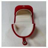 Elegant Red Velvet Double Ring Box - Keepsake Gift Holder for Wedding, Proposal & Engagement Ceremonies (Couple Ring Bearer Box) - Retail: $18
