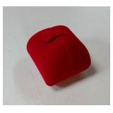 Elegant Red Velvet Double Ring Box - Keepsake Gift Holder for Wedding, Proposal & Engagement Ceremonies (Couple Ring Bearer Box) - Retail: $18