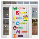 Welcome Window Door Clings Stickers, Welcome Poster for Classrooms Door Decorations Back to School Party Teachers Supplies for Preschool Kindergarten Elementary Wall Glass Blackboard Decor - Retail: $