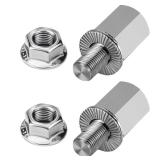2 Set Bicycle Hub Hitch Adapter, M10*1.0 Thru Axle Adapter, 304 Stainless Steel Universal Bicycle Trailer Coupling Connector for Cargo, Pet & Trailers (M10*1.0) - Retail: $15