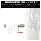 2 Set Bicycle Hub Hitch Adapter, M10*1.0 Thru Axle Adapter, 304 Stainless Steel Universal Bicycle Trailer Coupling Connector for Cargo, Pet & Trailers (M10*1.0) - Retail: $15