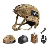 PJ Tactical Paintball Airsoft Helmet Fast Military Helmet with NVG Bracket and Side Guide Rail - Retail: $28