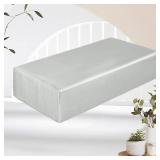 Satin Cube Pillow Case for Side Sleepers, Silver Grey Satin Pillowcase Cube Pillow Cover with Hidden Zipper, Silky and Smooth Satin Pillow Case for Cube Pillow (24x12"x5.5") - Retail: $8"