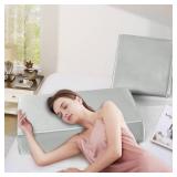 Satin Cube Pillow Case for Side Sleepers, Silver Grey Satin Pillowcase Cube Pillow Cover with Hidden Zipper, Silky and Smooth Satin Pillow Case for Cube Pillow (24x12"x5.5") - Retail: $8"