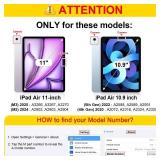 Hybrid Slim Case for iPad Air 11-inch M3 (2025) / M2 (2024), iPad Air 5th (2022) / 4th Generation (2020) 10.9 Inch - Shockproof Cover with Clear Back Shell & Pencil Holder, Don