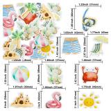 50Pcs Edible Summer Beach Cupcake Toppers Wafer Paper Ball Sun Diving Goggles Cupcake Picks Edible Summer Cake Toppers for Hawaii Theme Birthday Party Supplies Multi - Retail: $8