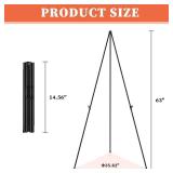 Easel Stand for Sign, 63 Portable Easels Stand for Display, Lightweight Adjustable Tripod Art Easel Stand for Wedding Sign, Black Metal Painting Easel with Portable Bags (2 Pack) - Retail: $24"