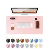 Leather Desk Protector, Office Mat, Large Mouse Mat, Non-Slip PU Leather Blotter, Laptop Pad, Waterproof Writing Pad for Office and Home (Light Pink, 23.6 x 13.8") - Retail: $8"