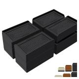 Dorm Bed Risers Heavy Duty 3 Inch Furniture Risers for Sofa Table and Desk, Couch Lifts Risers Elevation in Heights 1.5 or 3 Inch, Support Up to 1,300 Lbs(4 Pack, Black) - Retail: $22