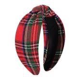 Christmas Headbands for Women Red Plaid Knotted Headband Wide Hairband Christmas Holiday Party Headband Hair Accessories Gifts for Girls - Retail: $12