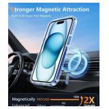 FNTCASE for iPhone 15 Plus Case: Clear Magnetic Phone Cases Compatible with Magsafe Slim Anti Yellowing Military Grade Drop Protection Rugged Protective Transparent Cell Cover (D-Blue Magnet) - Retail