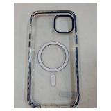 FNTCASE for iPhone 15 Plus Case: Clear Magnetic Phone Cases Compatible with Magsafe Slim Anti Yellowing Military Grade Drop Protection Rugged Protective Transparent Cell Cover (D-Blue Magnet) - Retail