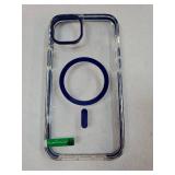 FNTCASE for iPhone 15 Plus Case: Clear Magnetic Phone Cases Compatible with Magsafe Slim Anti Yellowing Military Grade Drop Protection Rugged Protective Transparent Cell Cover (D-Blue Magnet) - Retail