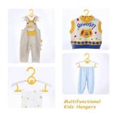 Baby Hangers for Nursery Closet 60 Pack Plastic Kids Clothes Hanger Space Saving Non Slip Extendable Toddler 11-14 Adjustable Hangers Heavy Duty Clothing Infant Hanger Bulk, Yellow