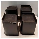 Bed Risers 8 Inch Heavy Duty, Furniture Risers for Bed Desk Table Sofa Couch，Oversized Bed Lifts Risers, Support up to 5000 Lbs(4 Pack Black). One Damaged.