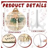 Christmas Music Wooden Table Decor Vintage Sheet Music for Crafts Farmhouse Wooden Centerpieces for Tables Rustic Xmas Decor with Rectangular Base for Home Office Holiday