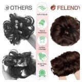 2PCS Messy Bun Hair Piece Large Wavy Curly Elastic Hair Bun Scrunchies Fluffy Thick Donut Chignon Hairpieces Updo Extensions Ash Blonde Mix Bleach Blonde - Retail: $10