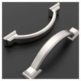 10 Pack Brushed Satin Nickel Cabinet Pulls 3 Inch(76mm) Hole Centers, Handles for Kitchen Cabinet Hardware, Arch Cabinet Handles for Bathroom Dresser Drawer Handles - Retail: $26