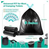 60 Portable Toilet Bags with Poo Gel Set, 8 Gallon Camping Toilet Bags with Absorbent Gels, Waste Bags, Leak-Proof Trash Bag for Camping Potty, Traveling - Retail: $19