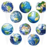 48pcs Earth Globe Cupcake Toppers Earth Day Party Decorations Globe World Map Theme Cake Cupcake Picks for Travel Around The World Birthday Party Earth Day Baby Shower Supplies - Retail: $7