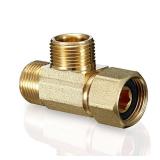 Add-A-Tee, Lead-Free Angle Stop Valve 3/8 Compression Inlet x 3/8" Outlet, Brass Extender Tee Connector with Built-in Sealing Gasket for Faucet, Glass Rinser, Dishwasher, Toilet Tank - Retail: $8"