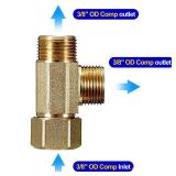 Add-A-Tee, Lead-Free Angle Stop Valve 3/8 Compression Inlet x 3/8" Outlet, Brass Extender Tee Connector with Built-in Sealing Gasket for Faucet, Glass Rinser, Dishwasher, Toilet Tank - Retail: $8"
