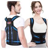 Posture Corrector for Women and Men - Adjustable Back Brace for Pain Relief - Enhances Posture and Provides Lumbar Support - Upper and Lower Back Straightener - Breathable Back Support (Black, X-Large