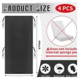 4 Pcs 4 Pcs Outdoor High Back Chair Cushion Covers (Not Includes Cushion) 44 x 21 x 4 Waterproof Patio Replacement Rocking Chair Slipcover Seat Pad Cover with Tie for Furniture (Dark Gray)