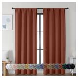 Ava Terracotta Blackout Curtains for Bedroom, 72 Inch Length, 2 Panels, Privacy Thermal Insulated, Rod Pocket, Window Curtains for Patio, French Door, W40 x L72 Inch - Retail: $22