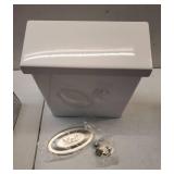 Architectural Mailboxes Designer Galvanized Steel, Locking Wall Mount Mailbox, White with Satin Nickel - Retail: $35