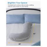 Body Pillow, Full Body Support Pillow for Side Sleepers, Cooling Soft S Shaped Hug Pillow for Adults, Grey - Retail: $30