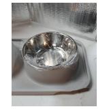 Cat Bowls for Food and Water, Upgrade Cat Food Bowls for Indoor Cats, Premium Removable Stainless Steel Double Bowls with Silicone Anti-Slip Pads, Water Bowl for Cats and Dog (Grey). CORNER DAMAGED.