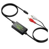 192kHz DAC Converter Digital to Analog Converter Digital Optical SPDIF Toslink to Analog Stereo Audio RCA L/R Audio Adapter with Optical Cable for HDTV Blu Ray DVD Amps (RCA Male) - Retail: $13
